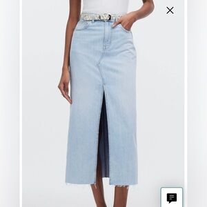 Madewell Rilee Denim Midi Skirt Fitzgerald wash size 31 NWT